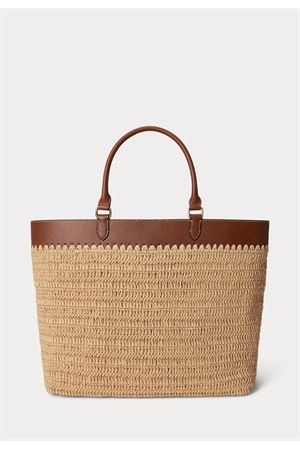 Kyla Tote-Tote-Large-Crcht Wvn Strw/Nt S LAUREN RALPH LAUREN | Tote | 431982183001